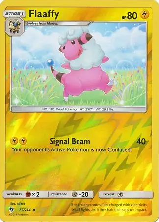 Flaaffy Reverse Holo Pokemon card from Lost Thunder