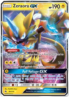 Zeraora GX Pokemon card from Lost Thunder