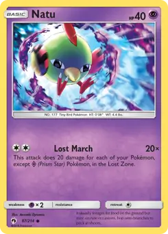 Natu Pokemon card from Lost Thunder