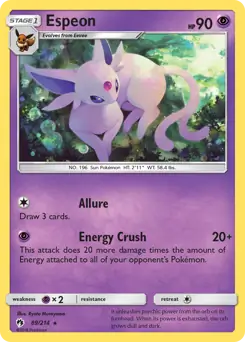 Espeon Pokemon card from Lost Thunder