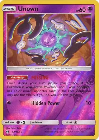 Unown Reverse Holo
