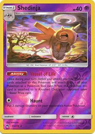 Shedinja Reverse Holo Pokemon card from Lost Thunder
