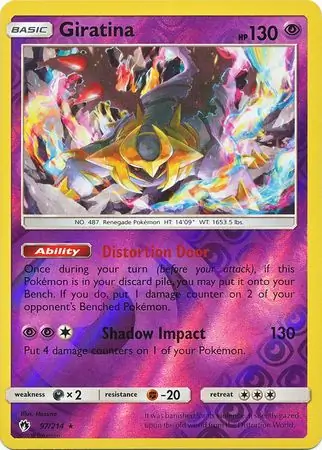 Giratina Reverse Holo Pokemon card from Lost Thunder