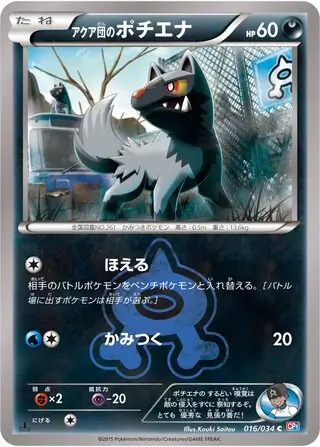 Team Aqua's Poochyena Pokemon card from Magma Gang vs Aqua Gang: Double Crisis