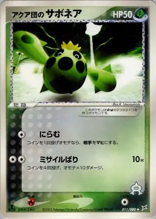 Team Aqua's Cacnea Pokemon card from Magma vs Aqua: Two Ambitions