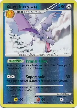 Aerodactyl Reverse Holo Pokemon card from Majestic Dawn