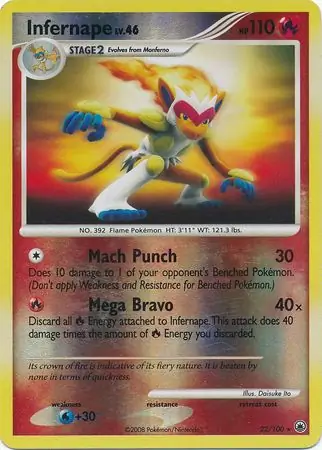 Infernape Reverse Holo Pokemon card from Majestic Dawn