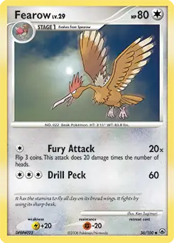 Fearow Pokemon card from Majestic Dawn