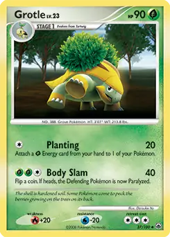 Grotle Pokemon card from Majestic Dawn