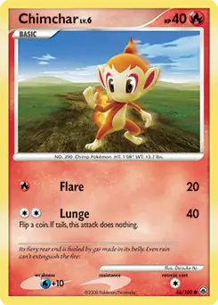 Chimchar Pokemon card from Majestic Dawn