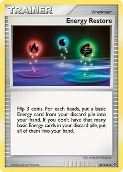 Energy Restore Pokemon card from Majestic Dawn