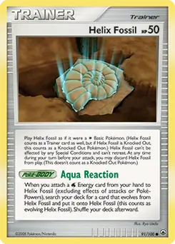 Helix Fossil Pokemon card from Majestic Dawn