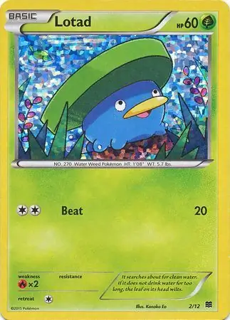 Lotad Pokemon card from McDonald's Promos 2015