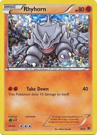 Rhyhorn Pokemon card from McDonald's Promos 2015