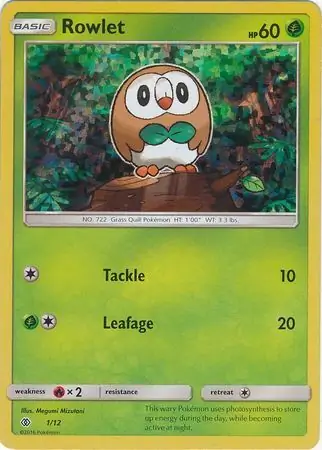 Rowlet Pokemon card from McDonald's Promos 2017