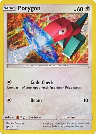 Porygon Pokemon card from McDonald's Promos 2018