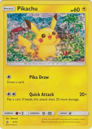 Pikachu Pokemon card from McDonald's Promos 2018