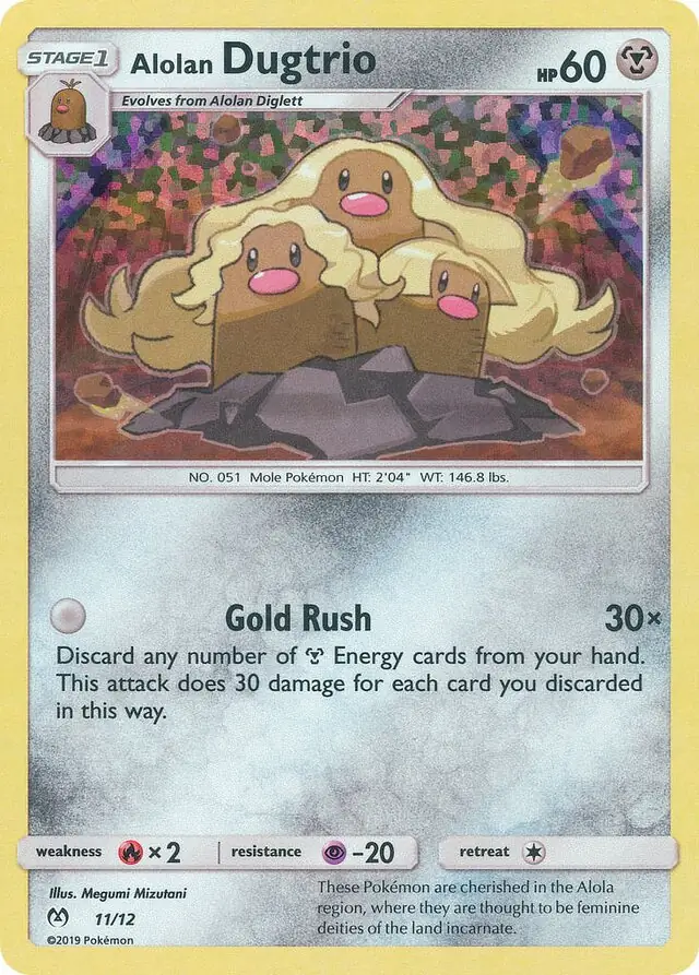 Alolan Dugtrio Pokemon card from McDonald's Promos 2019