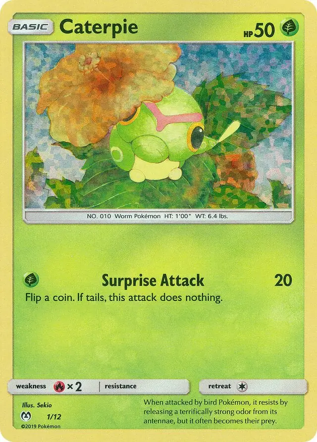 Caterpie Pokemon card from McDonald's Promos 2019