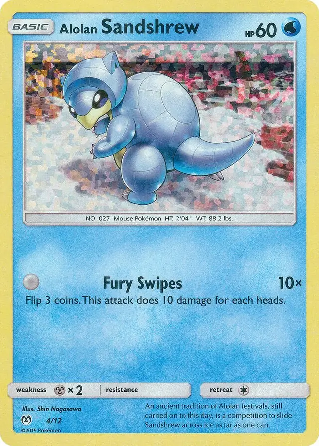 Alolan Sandshrew Pokemon card from McDonald's Promos 2019