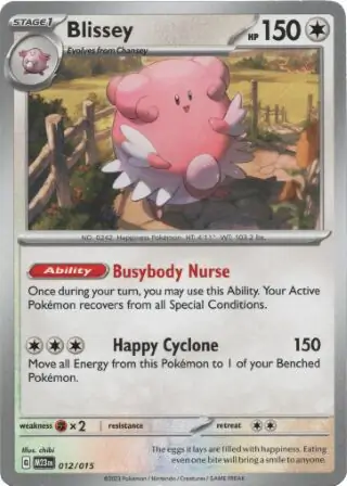 Blissey Pokemon card from McDonald's Promos 2023