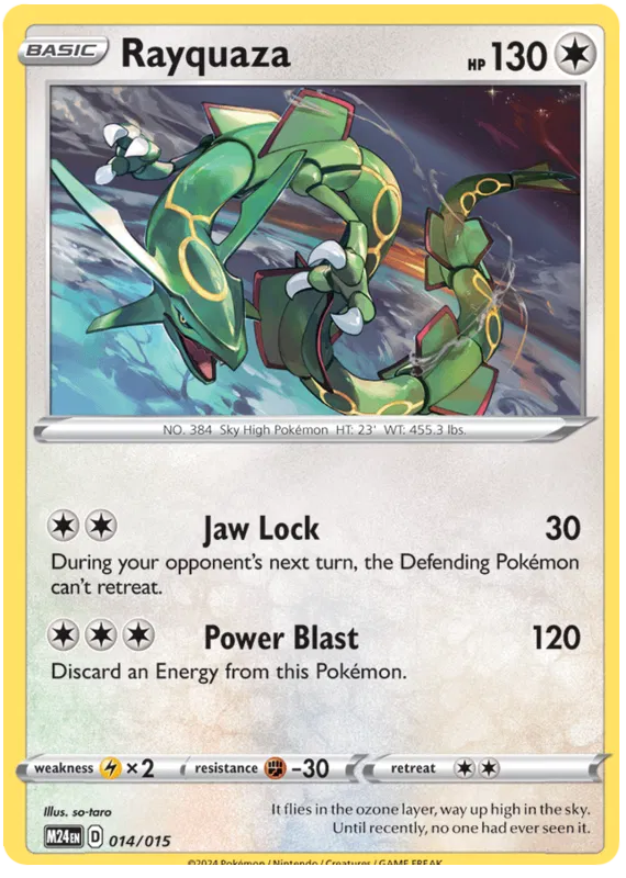 Rayquaza Pokemon card from Mcdonald's Dragon Discovery