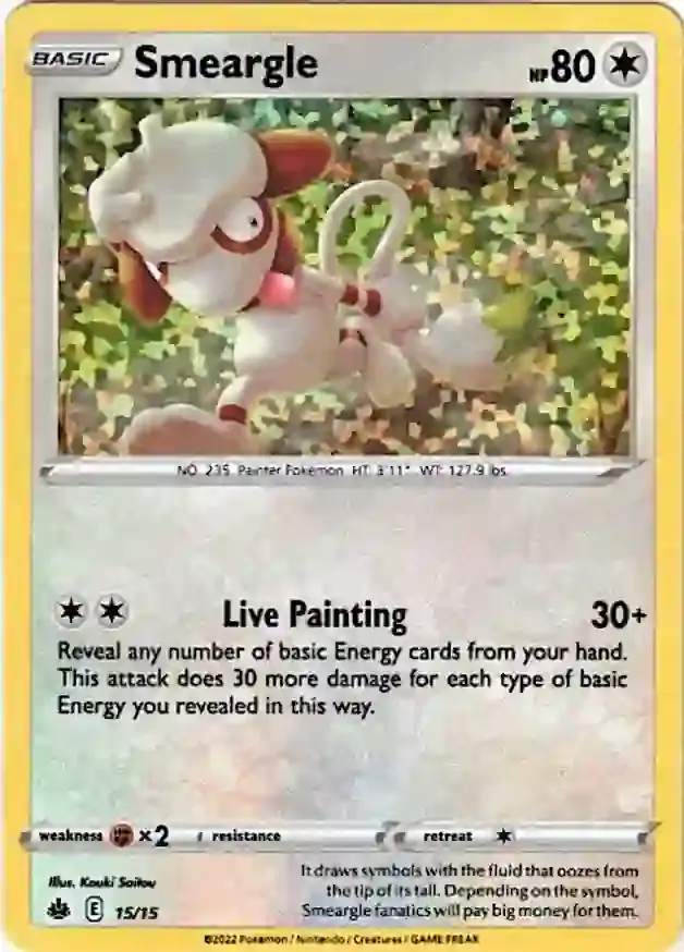 Smeargle Pokemon card from Mcdonald's Promos 2022