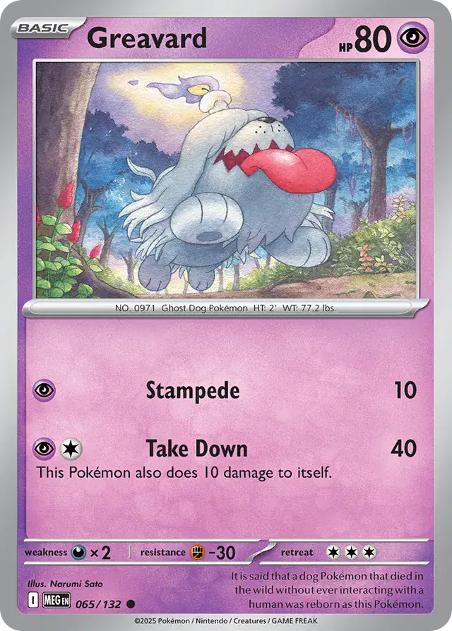 Greavard Pokemon card from Mega Evolution