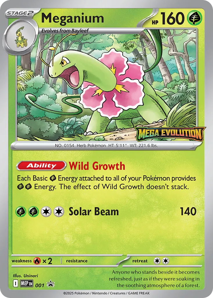 Meganium Pokemon card from Mega Evolution Promos