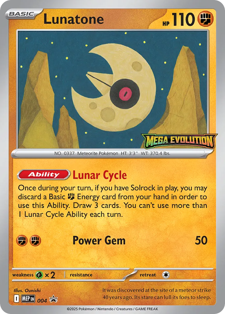 Lunatone Pokemon card from Mega Evolution Promos