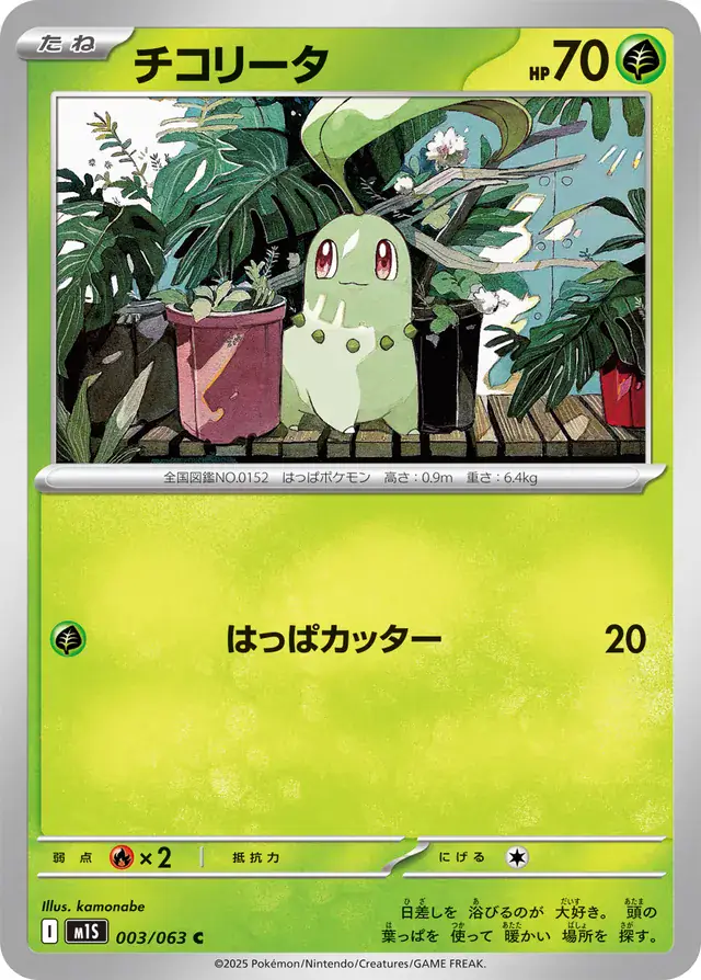 Chikorita Pokemon card from Mega Symphonia