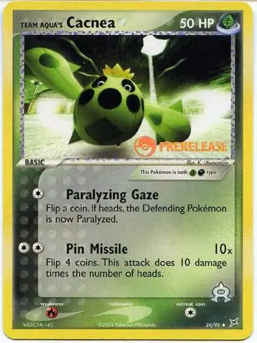 Team Aqua's Cacnea Prerelease Pokemon card from Miscellaneous Promos