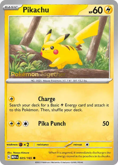 Pikachu Pokemon Together Pokemon card from Miscellaneous Promos