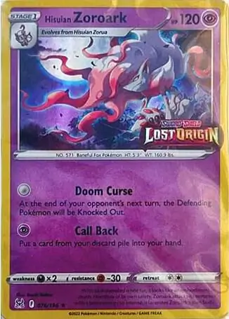 Hisuian Zoroark Lost Origin Stamped