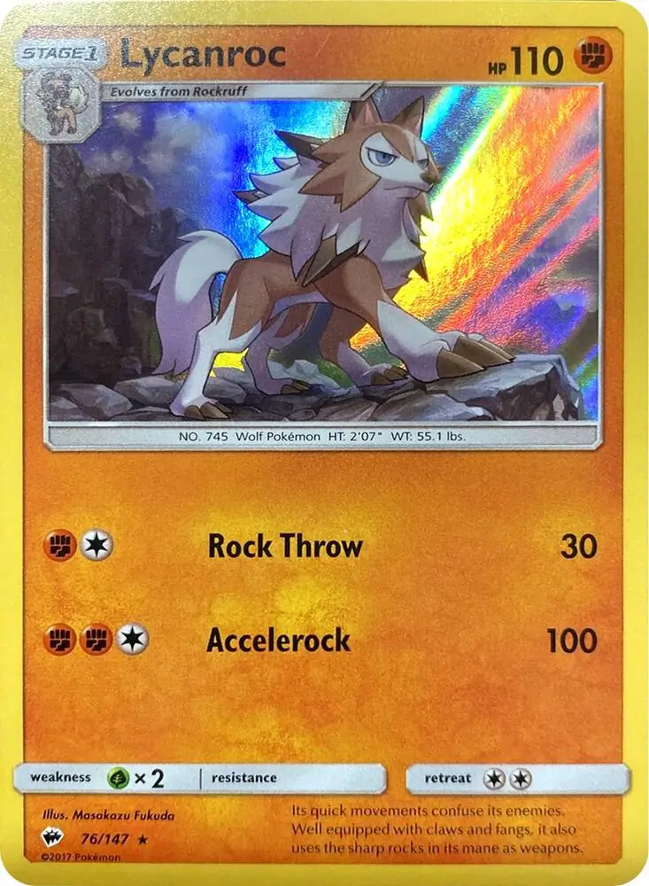 Lycanroc Water Web Holo Pokemon card from Miscellaneous Promos