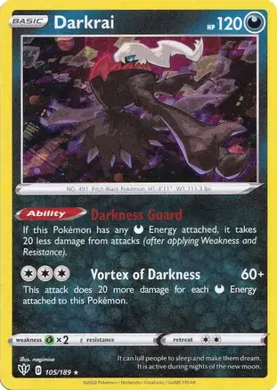 Darkrai Cosmos Holo Pokemon card from Miscellaneous Promos