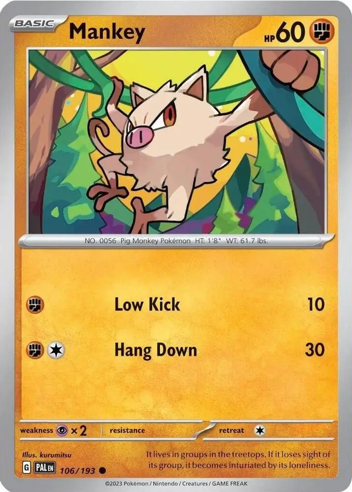 Mankey Cosmos Holo Pokemon card from Miscellaneous Promos