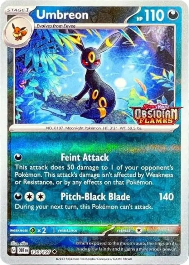 Umbreon Obsidian Flames Stamped Pokemon card from Miscellaneous Promos