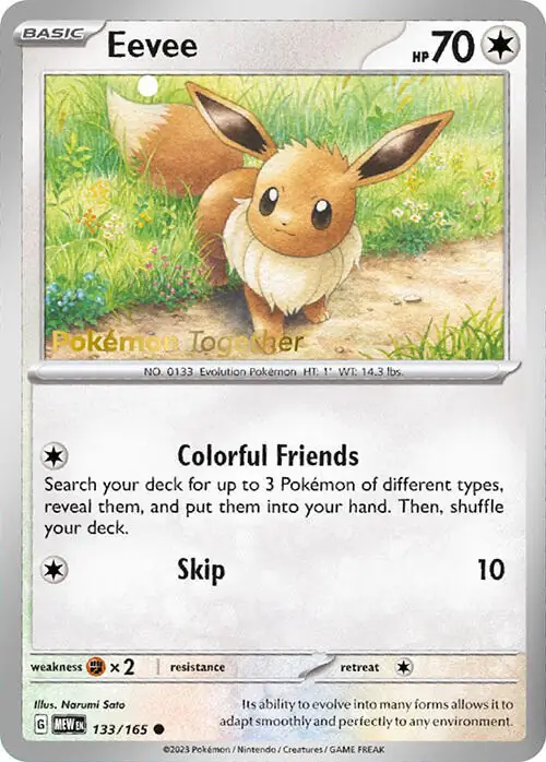 Eevee Pokemon Together Pokemon card from Miscellaneous Promos