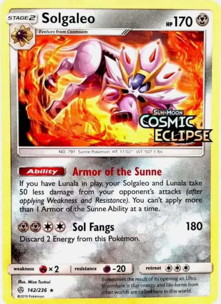 Solgaleo Cosmic Eclipse Stamped Pokemon card from Miscellaneous Promos
