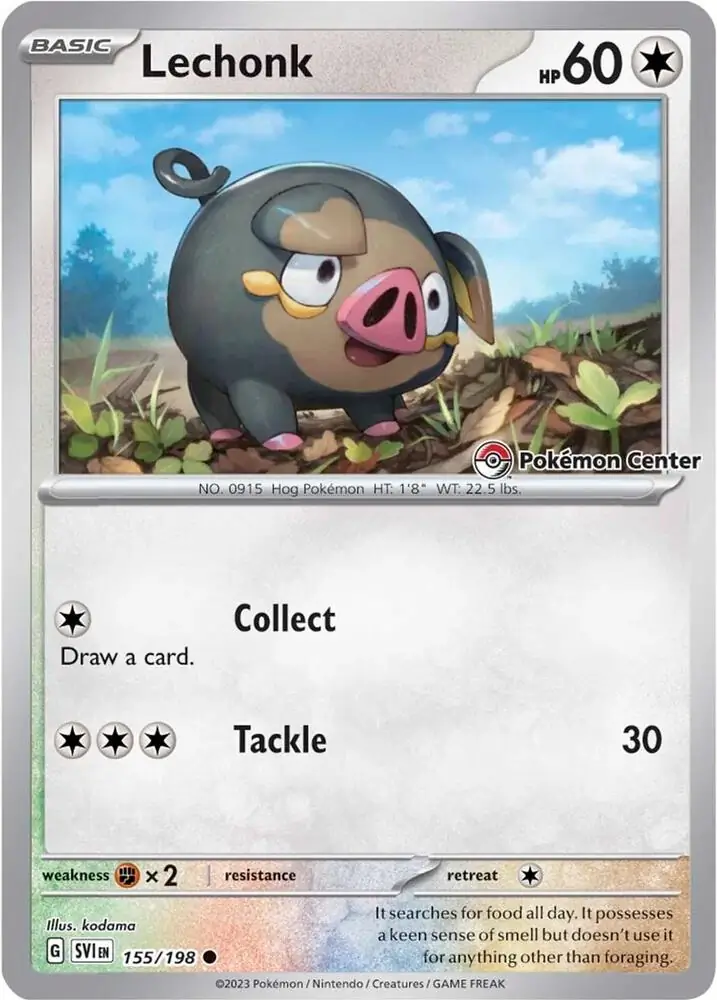 Lechonk Pokemon Center Exclusive Pokemon card from Miscellaneous Promos