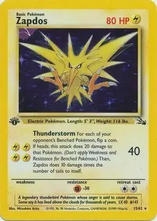 Zapdos Cosmos Holo Pokemon card from Miscellaneous Promos