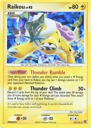 Raikou Cracked Ice Holo Pokemon card from Miscellaneous Promos