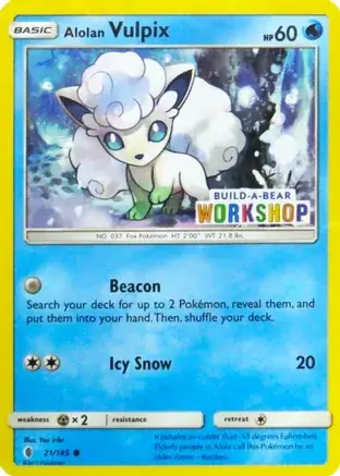 Alolan Vulpix Build-A-Bear Pokemon card from Miscellaneous Promos