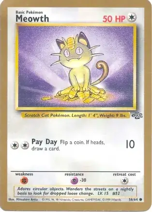 Meowth Gold Bordered Promo Pokemon card from Miscellaneous Promos