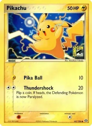 Pikachu San Diego Comic Con 2005 Pokemon card from Miscellaneous Promos