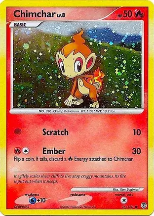 Chimchar Comos Holo Pokemon card from Miscellaneous Promos