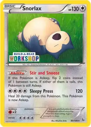 Snorlax Build-A-Bear Pokemon card from Miscellaneous Promos