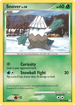Snover Pokemon card from Mysterious Treasures