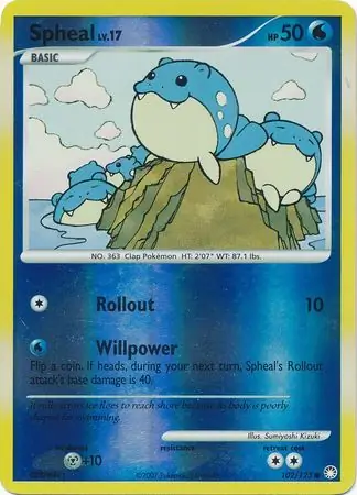 Spheal Reverse Holo Pokemon card from Mysterious Treasures